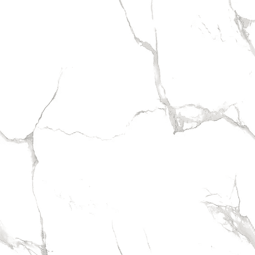 Carrara White Glazed Polished Porcelain Floor Tile - 600 x 600mm