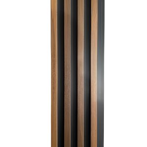 WPC Wall Panel - Dark Maple Wood & Black