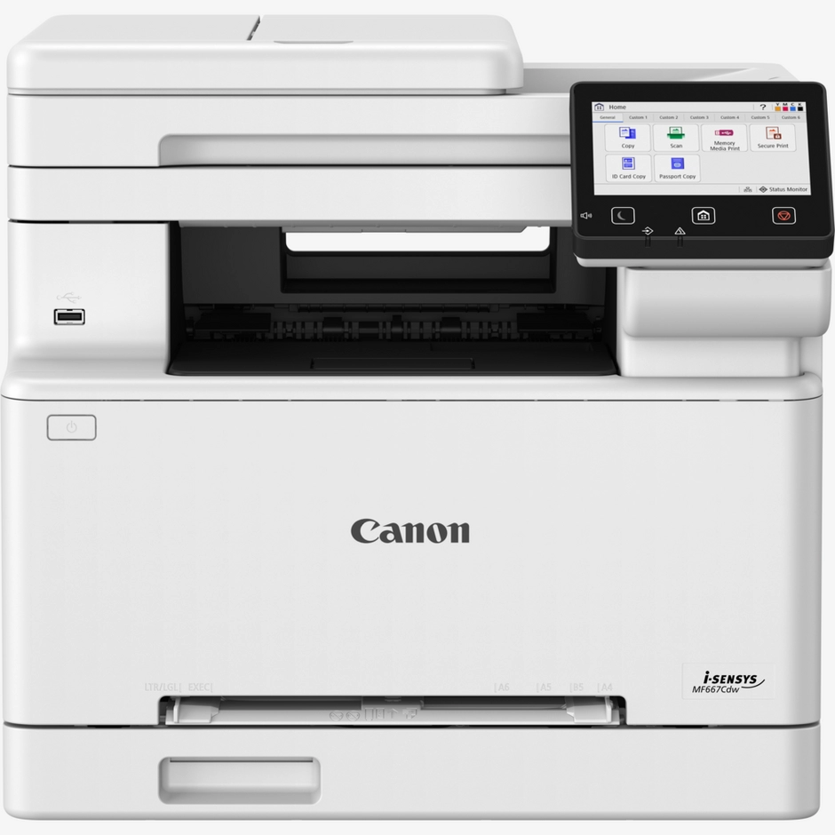 Canon i-SENSYS MF667Cdw 4-in-1 Colour Wi-Fi Laser Multifunction Printer with Duplex ADF