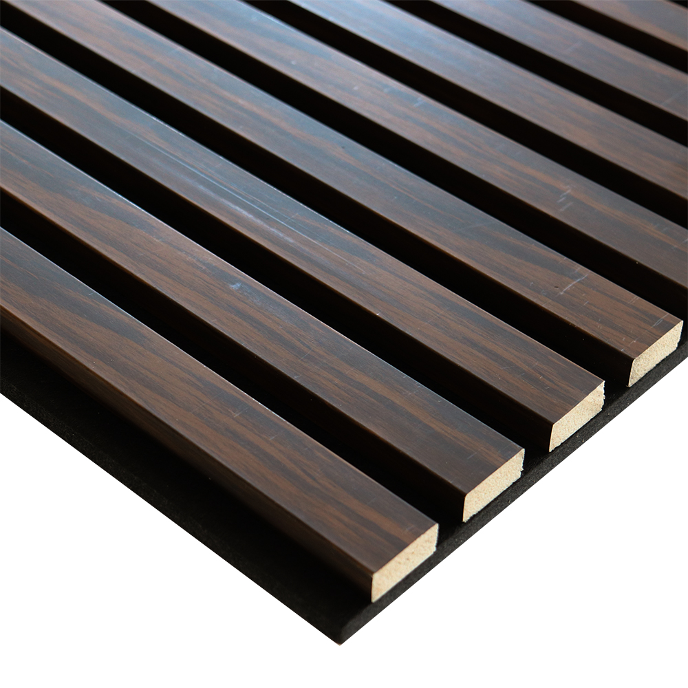 Acoustic Wood Slatted Wall Panel 600 × 2400mm - Ebony - Image 2