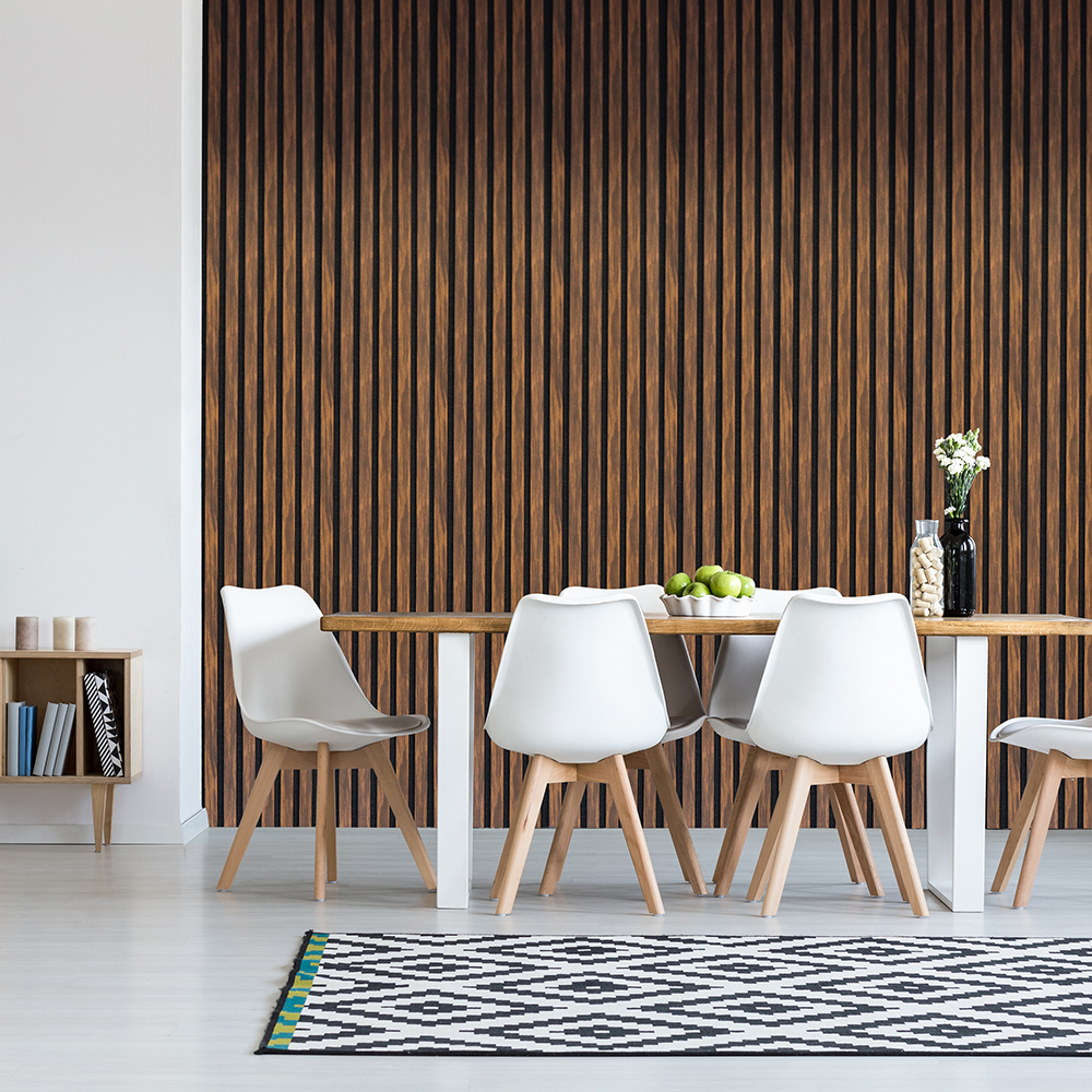 Acoustic Wood Slatted Wall Panel 600 × 2400mm - Ebony - Image 3