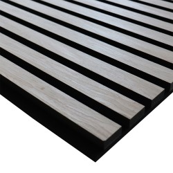 Acoustic Wood Slatted Wall Panel 600 × 2400mm - Light Oak - Image 2