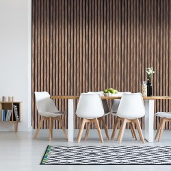 Acoustic Wood Slatted Wall Panel 600 × 2400mm - Natural Walnut - Image 3