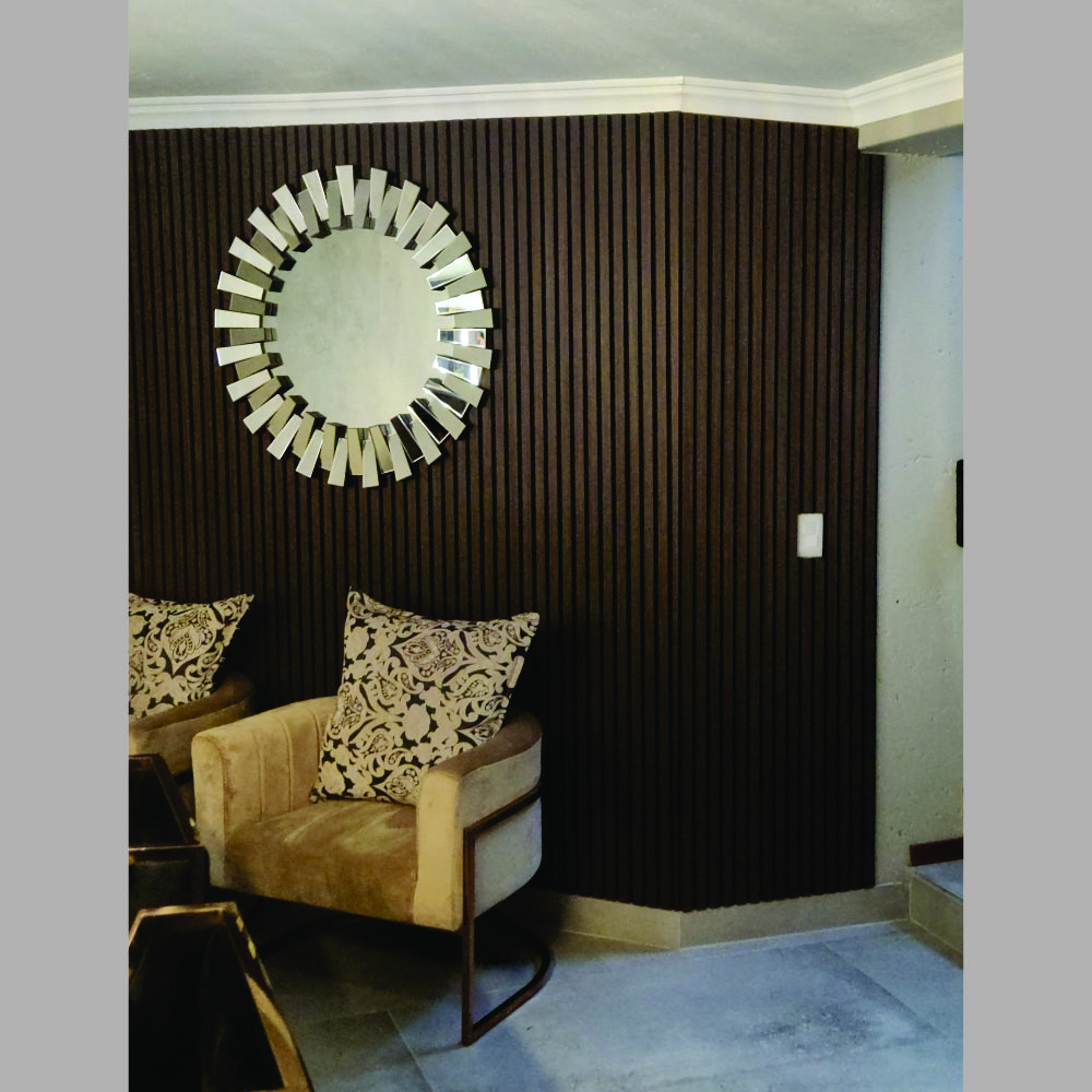 Acoustic Wood Slatted Wall Panel 600 × 2400mm - Smoked Oak - Image 6