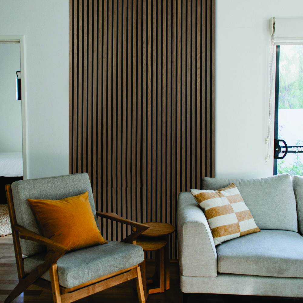 Acoustic Wood Slatted Wall Panel 600 × 2400mm - Smoked Oak - Image 7