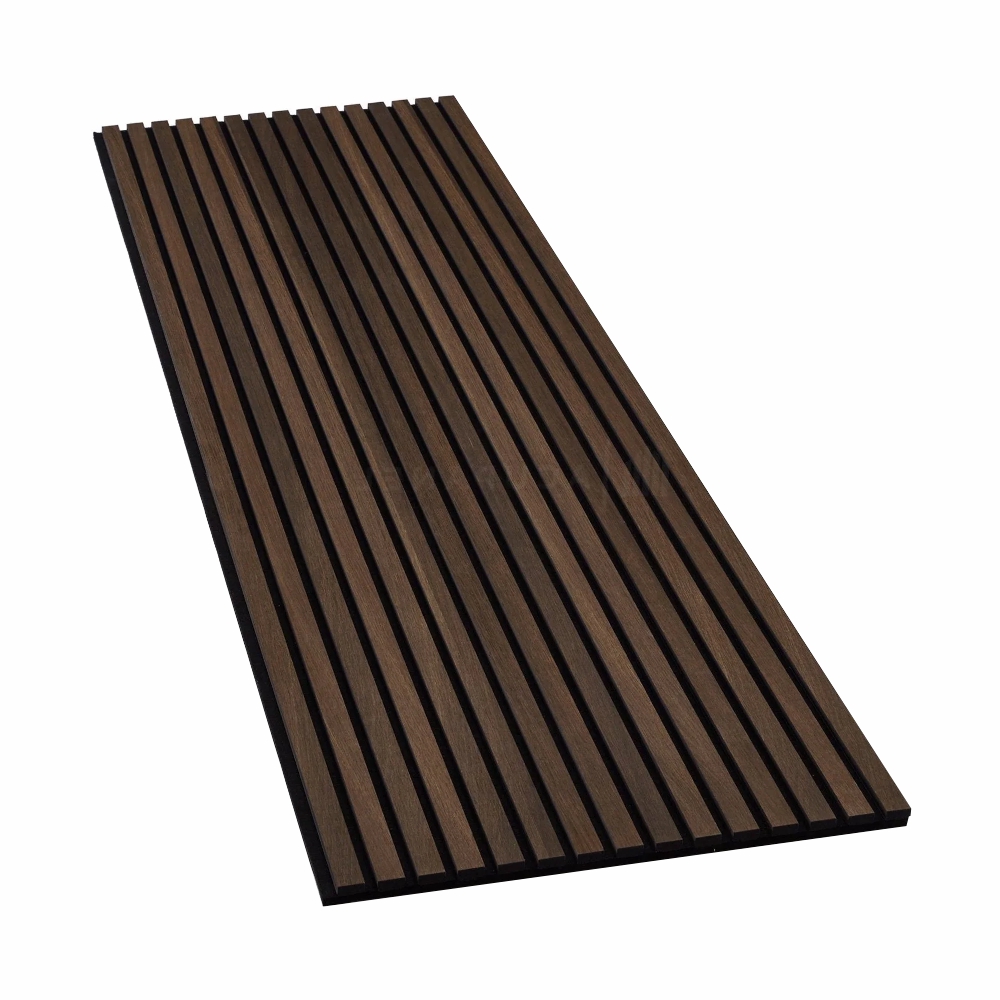 Acoustic Wood Slatted Wall Panel 600 × 2400mm - Smoked Oak - Image 3