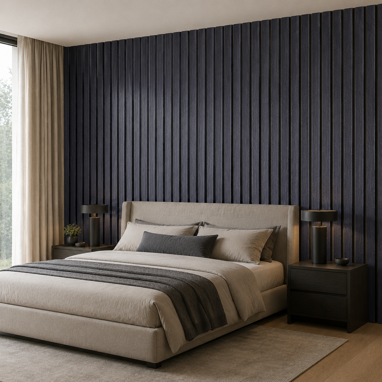 WPC 3D Slat Wall Panels 2900 x 160 mm - Blue Canvas | Pack of 10 - Image 2