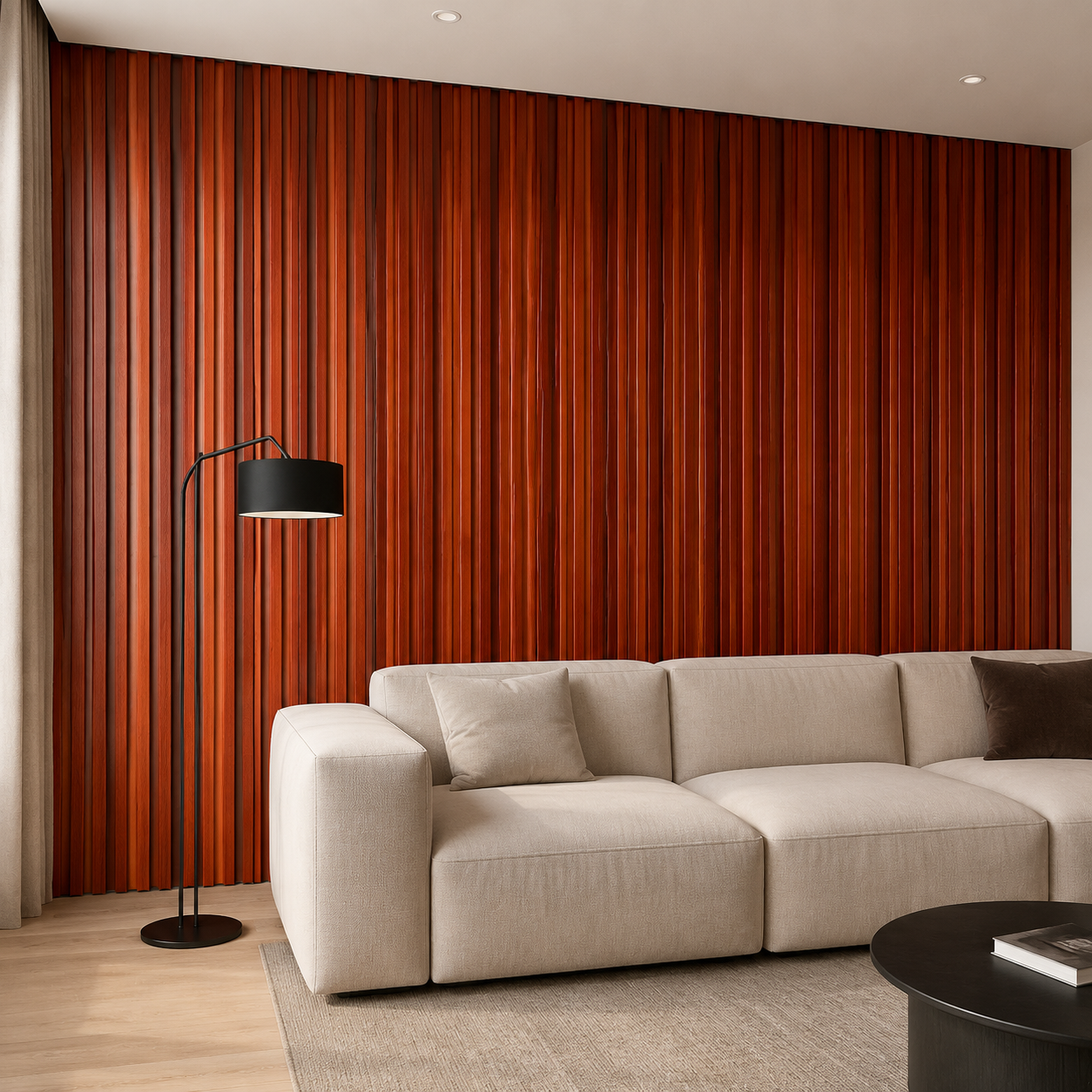 WPC 3D Slat Wall Panels 2900 x 160 mm - Red Mahogany | Pack of 10 - Image 2