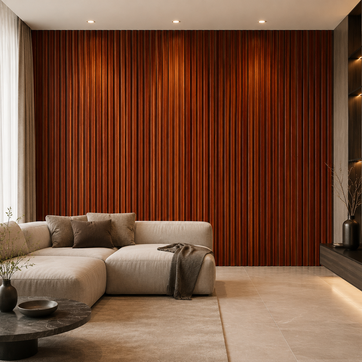 WPC 3D Slat Wall Panels 2900 x 160 mm - Rosewood | Pack of 10 - Image 2