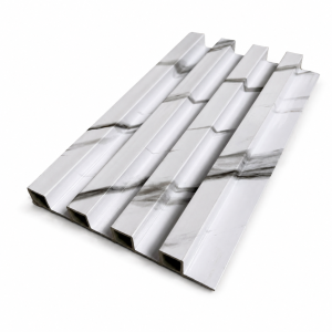 WPC 3D Slat Wall Panels 2900 x 160 mm - White Marble | Pack of 10