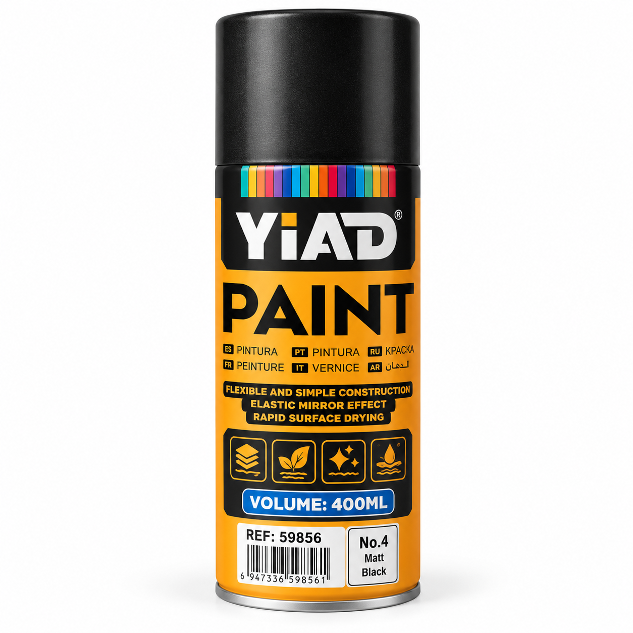 YIAD Spray Paint No. 4 Matt Black 400 ml